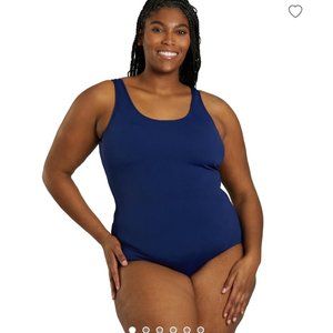 NWT- Sporti Plus Size HydroLast Chlorine Resistant Scoop Back One Piece- 24W